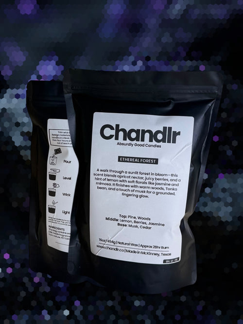 Ethereal Forest Chandlr Candles sand candle made with Chandlr Wax - McKinney Texas